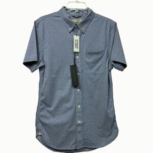 Nifty Genius Men XS Navy Blue Short Sleeve Button-Down Oxford Shirt NWT